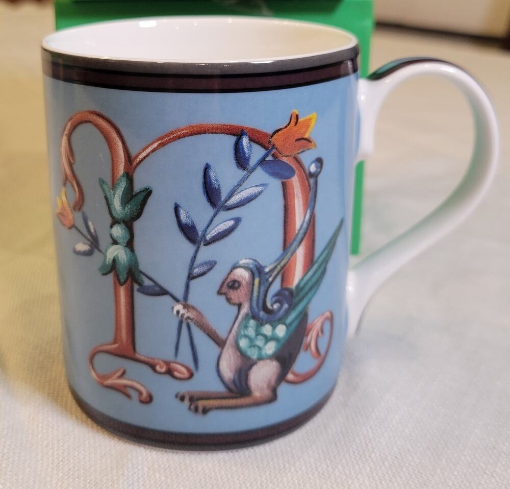 NIB Spode Kit Kemp Alphabet Monogram Mug Letter N Fine China Gift Box